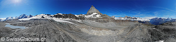 Furggletscher und Matterhorn von Osten (Luftaufnahme)