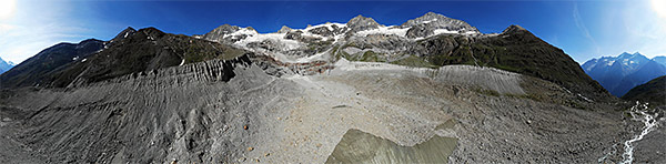 Toteiskegel vor dem Hohlichtgletscher (Luftaufnahme)