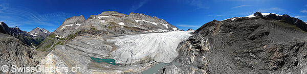 Kanderfirn: Proglaziale Seen und Zunge am 19.7.2020