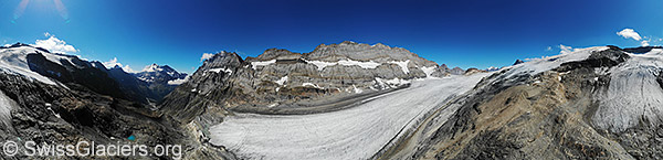 Kanderfirn, Aelpetligletscher und hinterer Teil des Gasteretals (Luftaufnahme).