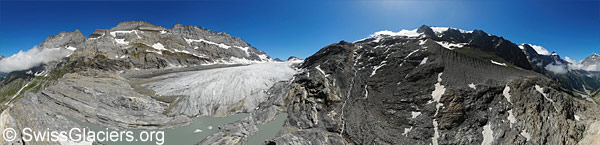 Kanderfirn: Proglaziale Seen und Gletscherzunge am 3. Juli 2023