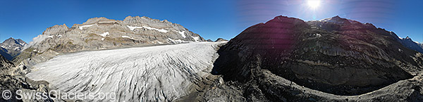 Kanderfirn und die Südwand des Blüemlisalp-Massivs (Luftaufnahme).