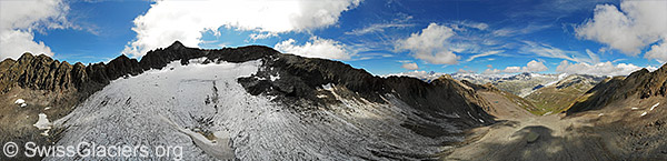 Mulde im Muttgletscher (Luftaufnahme)