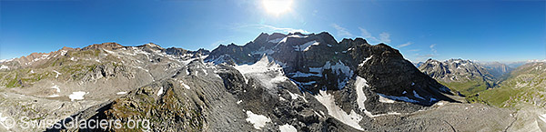 Tälligletscher (Binntal) von Westen (Luftaufnahme).