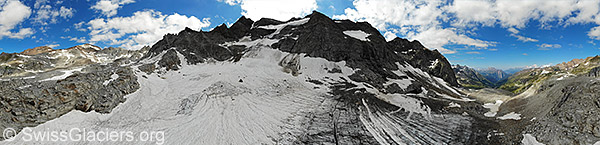 Tälligletscher und Ofenhorn (Binntal, Luftaufnahme).