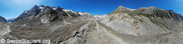 Unteraargletscher: Zerfallserscheinungen im Gletschereis am 24. Juni 2023