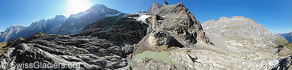 Zunge des Wetterlückengletscher von Nordosten (Luftaufnahme).