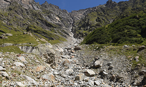Anderes Beispiel eines Erosionsgrabens: Stieregggraben oberhalb Grindelwald.
