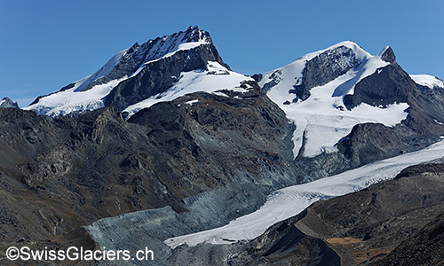 Gletscherzunge des Findelgletschers. Stand 2010.