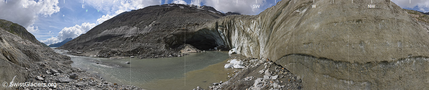 Situation Gletscherende Oberaargletscher am 13.7.2020.