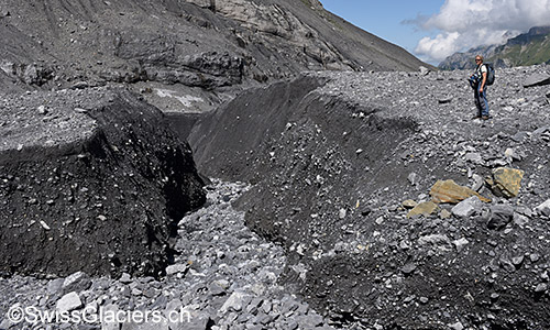 Der Beginn des östlichen Erosionsgrabens.