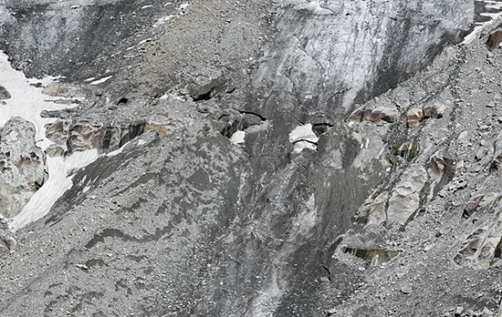 Tiefengletscher: Übergangsbereich Gletscher - bisherige Zunge am 17.7.2017