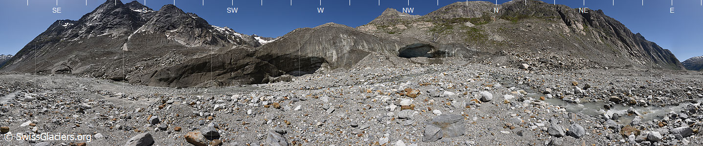 Situation Gletscherende Unteraargletscher am 11.6.2022.